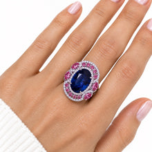 Load image into Gallery viewer, Faceted Tanzanite, Pink Ruby &amp; Diamond Ring

