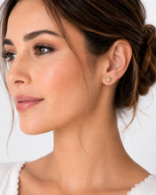 Load image into Gallery viewer, 14K Yellow Gold Pavé Diamond Starburst Stud Earrings
