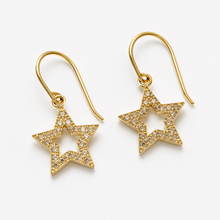 Load image into Gallery viewer, Pavé Diamond Star Drop Earrings
