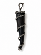 Load image into Gallery viewer, Wood Tusk &amp; Pavé Diamond Pendant
