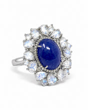 Load image into Gallery viewer, Tanzanite, Moonstone &amp; Diamond Statement Ring
