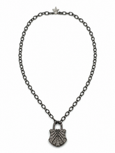Load image into Gallery viewer, Rhodium &amp; Pavé Diamond Lock Necklace
