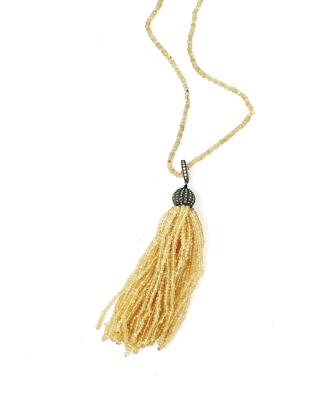 Citrine tassel necklace