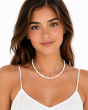 Load image into Gallery viewer, White Agate &amp; Gold-Filled Disc Necklace
