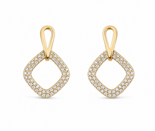 Load image into Gallery viewer, Silver Pavé CZ Drop Earrings
