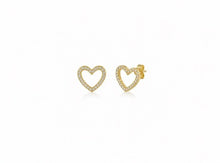 Load image into Gallery viewer, Heart Pavé Diamond Stud Earrings
