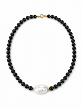 Load image into Gallery viewer, Onyx &amp; Baroque Pearl Necklace
