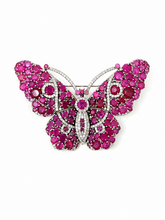 Load image into Gallery viewer, Ruby and Diamond Butterfly Brooch

