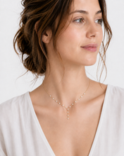 Load image into Gallery viewer, 18K Gold Diamond Y Necklace
