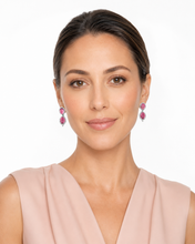 Load image into Gallery viewer, Ruby &amp; Diamond Drop Earrings

