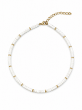 Load image into Gallery viewer, White Agate &amp; Gold-Filled Disc Necklace
