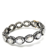 Load image into Gallery viewer, Oval Moonstone &amp; Pavé Diamond Bracelet
