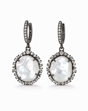 Load image into Gallery viewer, Saki Irregular Pearl &amp; Diamond Drop Earrings
