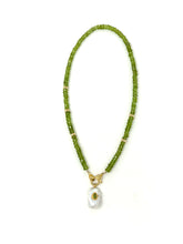 Load image into Gallery viewer, Baroque pearl and peridot

