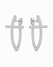 Load image into Gallery viewer, Inside-Out Diamond Hoop Earrings
