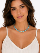 Load image into Gallery viewer, Sleeping Beauty Turquoise &amp; Diamond Choker Necklace
