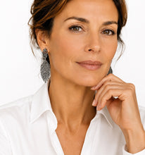 Load image into Gallery viewer, Feather Pavé Diamond Earrings
