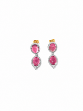Load image into Gallery viewer, Ruby &amp; Diamond Drop Earrings
