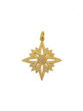 Load image into Gallery viewer, Agate and Pavé Starburst Pendant Necklace
