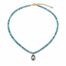 Load image into Gallery viewer, Kyanite &amp; Tahitian Pearl Necklace
