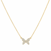 Load image into Gallery viewer, Gold Pavé Diamond Butterfly Necklace
