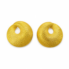 Load image into Gallery viewer, Textured Round Gold Earrings
