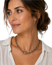 Load image into Gallery viewer, Rose Cut Diamond Oval Clasp Chain Necklace
