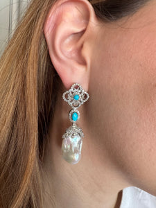 Turquoise and Baroque pearls