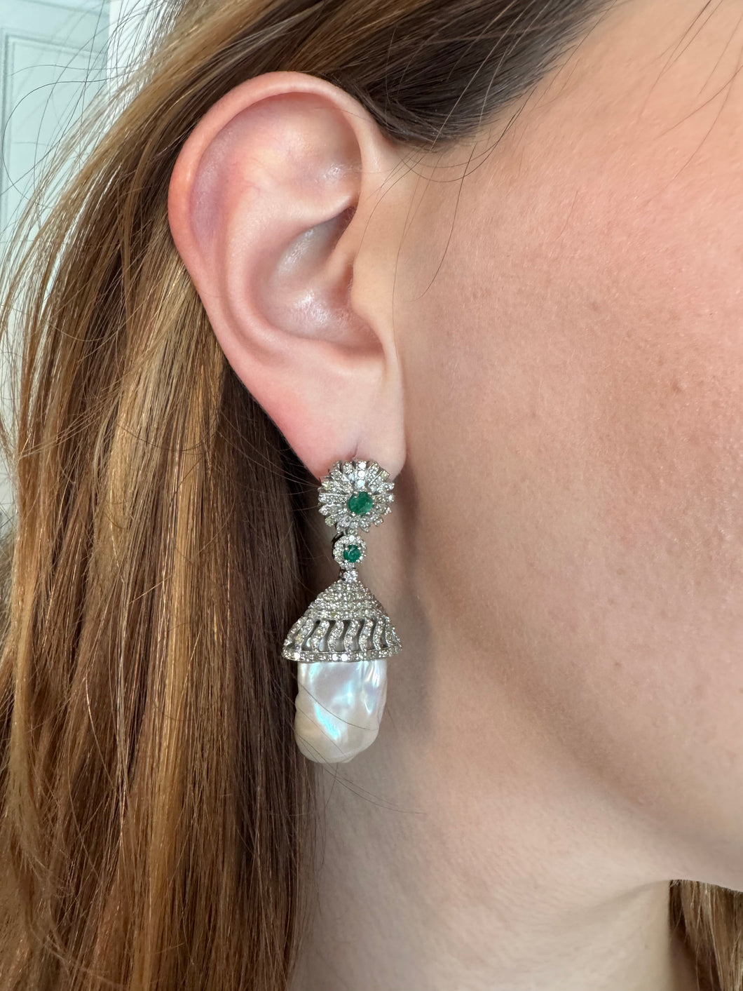 Emerald and Baroque Pearl