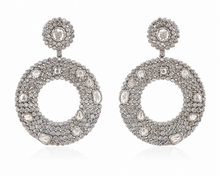 Load image into Gallery viewer, Pave  Rose-Cut Diamond Hoop Earrings
