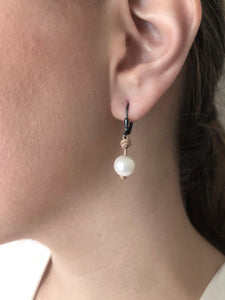 Pearl & Leather Earrings