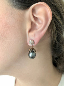 Grey Baroque Earrings