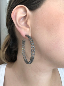 Chain Link Hoop Earrings