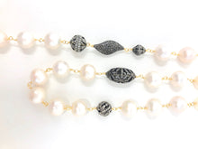 Load image into Gallery viewer, Pearls on gold and diamond beads
