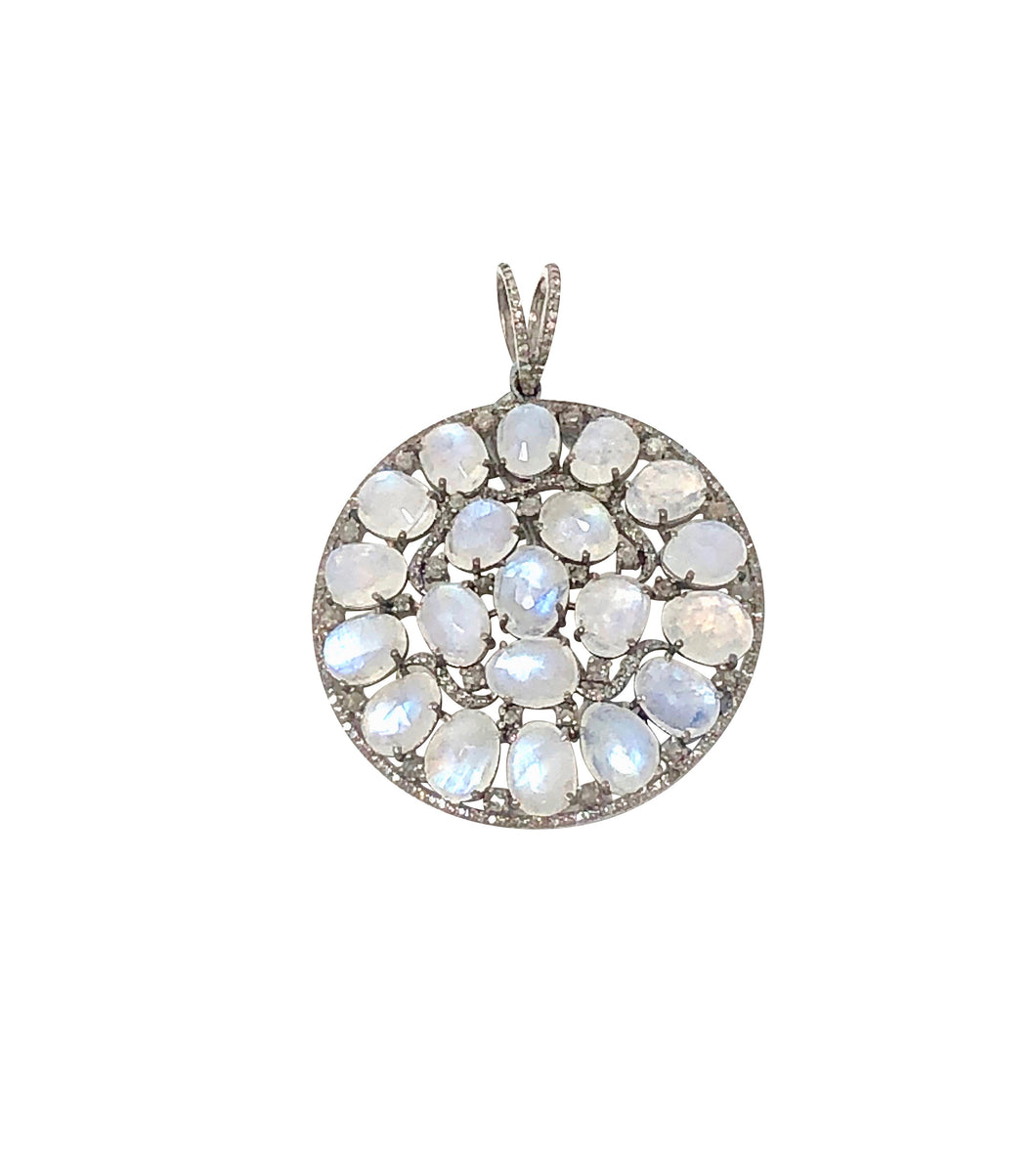 Moonstone and Diamond Pendant