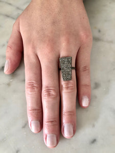 Pave Diamond Trapezoid Ring