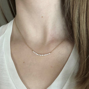 Curved Bar Diamond Necklace