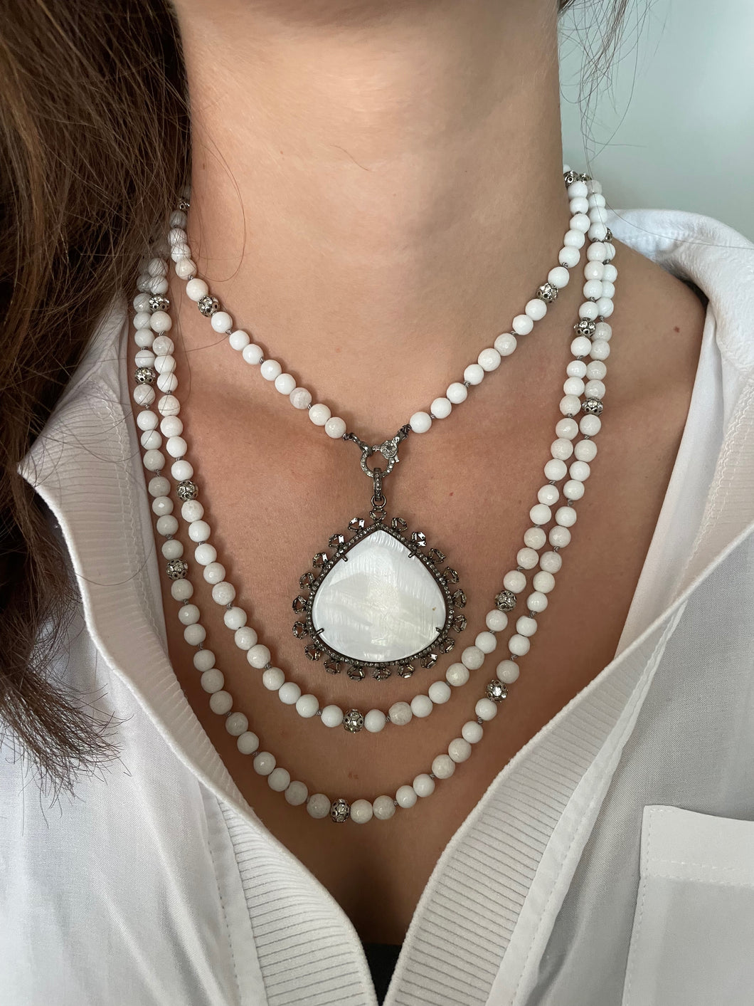 White Agate and Pendant