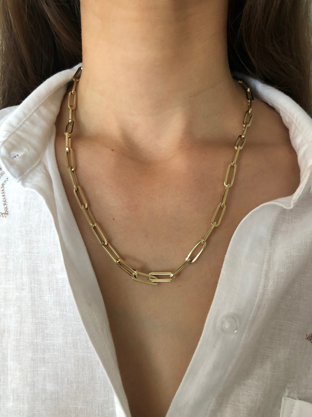 Paper clip Gold Necklace